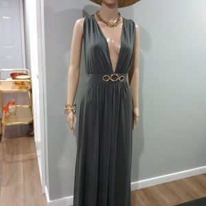 Baby Phat Olive Green/Gold Maxi Dress